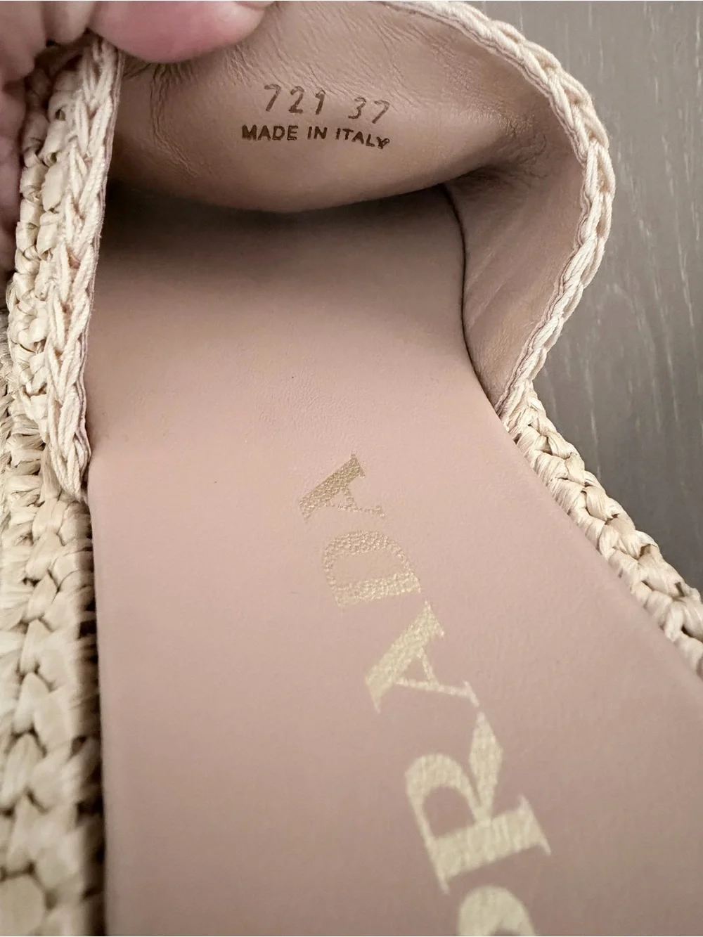 Prada Cream Raffia Slide Espadrilles with Blush Insole